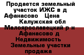 Продается земельный участок ИЖС в д.Афанасово › Цена ­ 950 000 - Калужская обл., Малоярославецкий р-н, Афанасово д. Недвижимость » Земельные участки продажа   